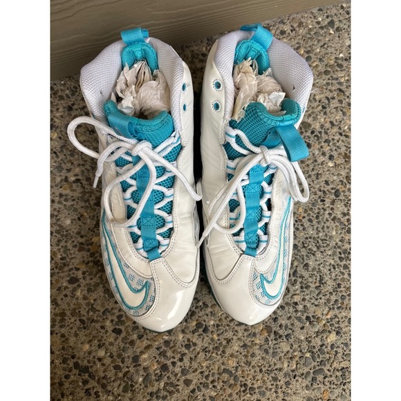 Nike Air Max Jr Chlorine Blue White 2011 Basketball 442478-100 Men's Size 10.5 - Picture 7 of 12